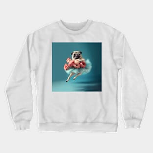 Pug Dog Dancing Ballerina TuTu Crewneck Sweatshirt